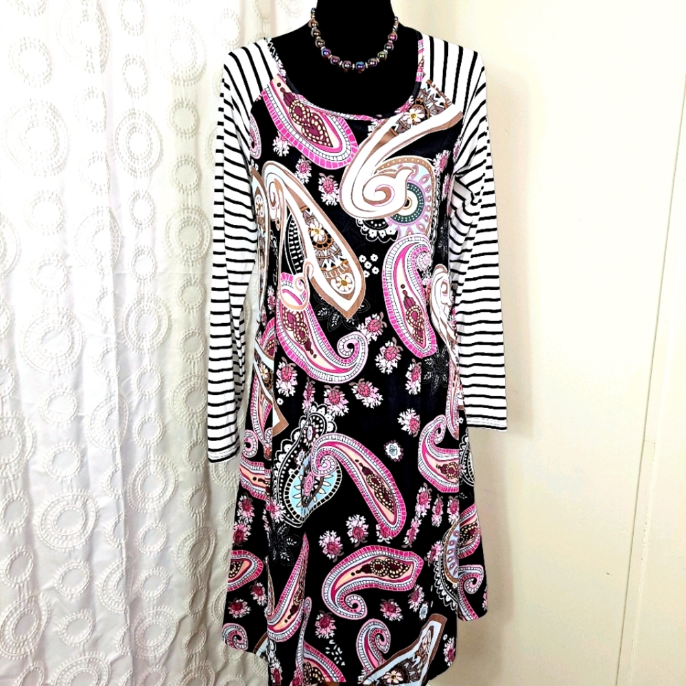 Pink Paisley Dress Sz L-XL